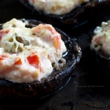 Baked mushrooms with herbed tomatoes and sour cream