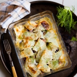 Fennel and mixed beans gratin