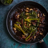 Stir-fried Chinese Spinach in Adobo sauce