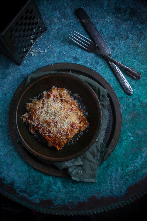 Gooey eggplant lasagna with chickpea polenta