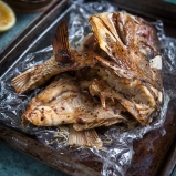 Oven-grilled fish head